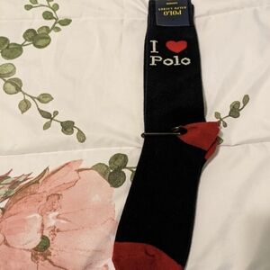 Polo Ralph Lauren I LOVE POLO Cashmere Socks Navy Men Sz 10-13 NWT